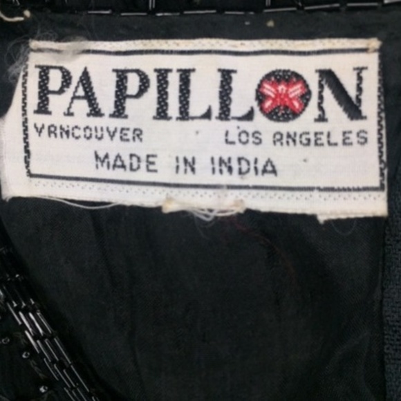 VINTAGE Sequin & Beaded Silk High-Low Long Top - Picture 7 of 8